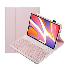 Per Huawei MatePad SE 11 2024 AH21 Custodia per tablet in pelle con tastiera Bluetooth staccabile ultrasottile (rosa bianco)