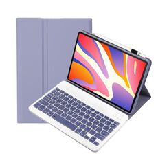 Per Huawei MatePad SE 11 2024 AH21 Custodia per tablet in pelle con tastiera Bluetooth staccabile ultrasottile (bianco lavanda)