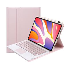 Per Huawei MatePad SE 11 2024 AH21-A Custodia per tablet in pelle con tastiera Bluetooth staccabile ultrasottile con touchpad (rosa bianco)