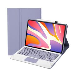 Per Huawei MatePad SE 11 2024 AH21-A Custodia per tablet in pelle con tastiera Bluetooth staccabile ultrasottile con touchpad (bianco lavanda)