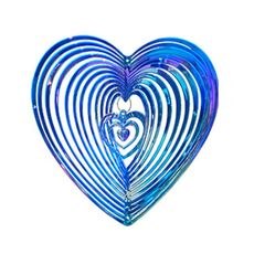 Campanello a vento per esterni a forma di cuore, repellente per uccelli, decorazione da giardino, acchiappa-uccelli (blu)