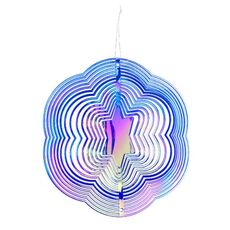 Repellente per uccelli 3D a forma esagonale, decorazione per giardino, repellente per uccelli, campanellino a vento, colore: blu