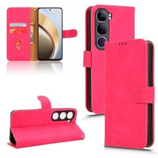 For vivo V40 Lite 5G Skin Feel Magnetic Flip Leather Phone Case(Rose Red)