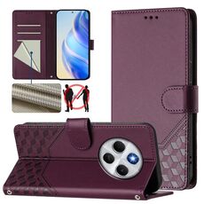 Per Redmi 14C 4G Custodia per telefono in pelle con stampa a nido d'ape RFID (viola)