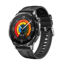 For Huawei Watch GT 5 Pro 46mm Hybrid Nylon Silicone Watch Band(Black)