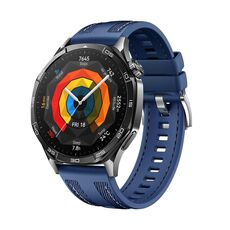 Per Huawei Watch GT 5 Pro 46mm cinturino in silicone ibrido in nylon (blu scuro)
