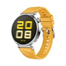 For Huawei Watch GT 5 41mm Solid Figure Homochromy Silicone Watch Band(Yellow)