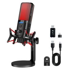 Microfono per gioco con riduzione del rumore RGB a doppia modalità wireless/cablato Yanmai X3W