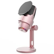 ME9 USB Microphone ENC Noise Reduction Desktop Microphone With RGB Light(Pink)