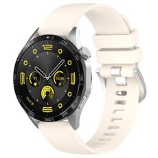 Per Huawei Watch GT 5 46mm Cinturino in silicone con fibbia argento lucido liquido (Starlight)