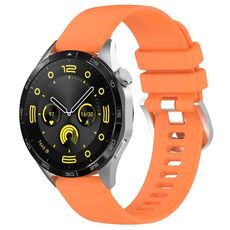Per Huawei Watch GT 5 41mm Cinturino in silicone con fibbia argento lucido liquido (arancione)