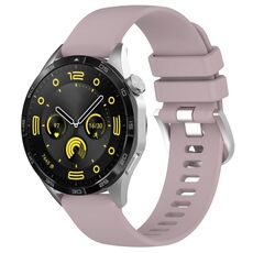 Per Huawei Watch GT 5 41mm Cinturino in silicone con fibbia argento lucido liquido (Loran Violet)
