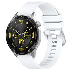 Per Huawei Watch GT 5 41mm Cinturino in silicone con fibbia argento lucido liquido (bianco)
