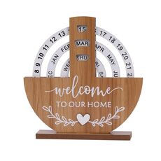Ornamenti per la decorazione della casa con calendario perpetuo rotante manuale in legno (pala)