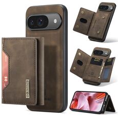 For Google Pixel 9 / 9 Pro DG.MING M2 Series 3-Fold Multi Card Bag + Magnetic Phone Case(Coffee)