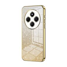 For Redmi 14R Gradient Glitter Powder Electroplated Phone Case(Gold)