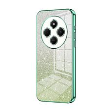 For Redmi 14R Gradient Glitter Powder Electroplated Phone Case(Green)