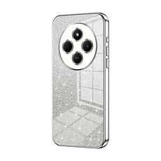 For Redmi 14R Gradient Glitter Powder Electroplated Phone Case(Silver)