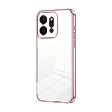 Per Honor Play 9T 5G Custodia per telefono con placcatura trasparente e foro sottile (rosa)