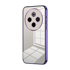 Per vivo Y300 Pro Custodia per telefono con foro sottile e placcatura trasparente (viola)