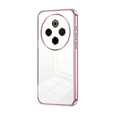 Per vivo Y300 Pro Custodia per telefono con foro sottile e placcatura trasparente (rosa)