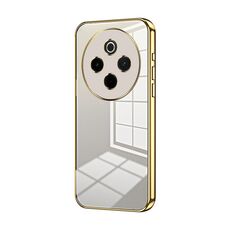 Per vivo Y300 Pro Custodia per telefono con foro sottile e placcatura trasparente (oro)