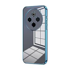 Per vivo Y300 Pro Custodia per telefono con foro sottile e placcatura trasparente (blu)