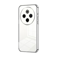 Per vivo Y300 Pro Custodia per telefono con foro sottile e placcatura trasparente (argento)