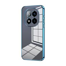 Per Xiaomi Redmi Note 14 Pro+ Custodia per telefono con foro sottile e placcatura trasparente (blu)