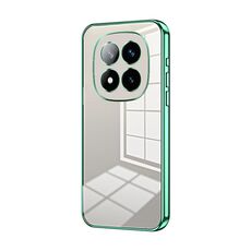 Per Xiaomi Redmi Note 14 Pro+ Custodia per telefono con foro sottile e placcatura trasparente (verde)