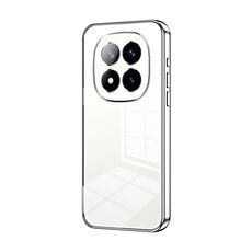 Per Xiaomi Redmi Note 14 Pro+ Custodia per telefono con foro sottile e placcatura trasparente (argento)