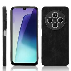 Per Redmi 14C 4G Custodia per telefono con motivo a mucca e cuciture (nero)