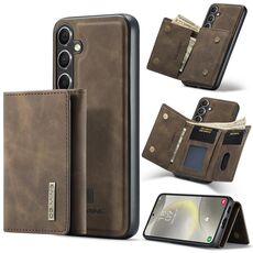 For Samsung Galaxy S24 FE 5G DG.MING M1 Series 3-Fold Multi Card Wallet + Magnetic Phone Case(Coffee)