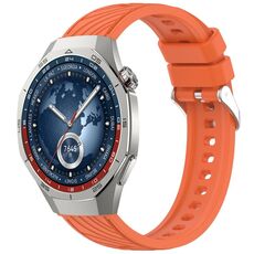 For Huawei Watch GT 5 Pro 46mm Line Texture Quick Release Silicone Watch Band(Orange)