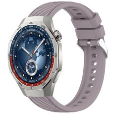 For Huawei Watch GT 5 Pro 46mm Line Texture Quick Release Silicone Watch Band(Loran Purple)