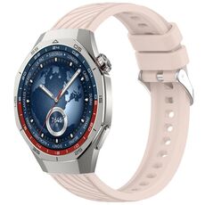 For Huawei Watch GT 5 Pro 46mm Line Texture Quick Release Silicone Watch Band(Nebular Pink)