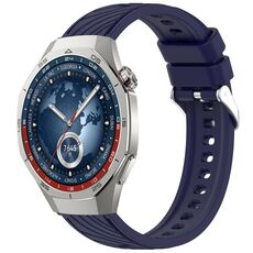 For Huawei Watch GT 5 Pro 46mm Line Texture Quick Release Silicone Watch Band(Original Blue)