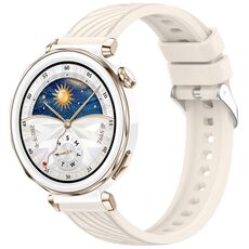 For Huawei Watch GT 5 Pro 42mm Line Texture Quick Release Silicone Watch Band(Starlight)