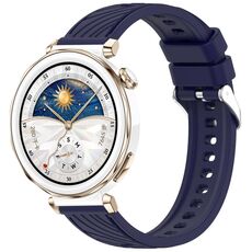 For Huawei Watch GT 5 Pro 42mm Line Texture Quick Release Silicone Watch Band(Original Blue)
