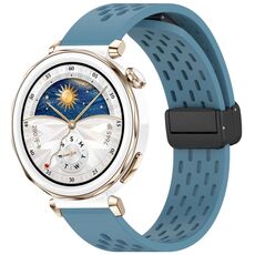 Per Huawei Watch GT5 Pro 42mm Cinturino in silicone con fibbia magnetica pieghevole (blu)