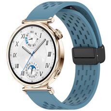 Per Huawei Watch GT 5 41mm Cinturino in silicone con fibbia magnetica pieghevole (blu)