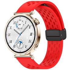 Per Huawei Watch GT 5 41mm Cinturino in silicone con fibbia magnetica pieghevole (rosso)