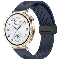 Per Huawei Watch GT 5 41mm Cinturino in silicone con fibbia magnetica pieghevole (blu notte)