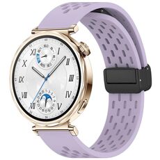 Per Huawei Watch GT 5 41mm Cinturino in silicone con fibbia magnetica pieghevole (viola)