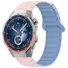 Per Huawei Watch GT 5 Pro 46mm Cinturino in silicone con fibbia magnetica bicolore (blu nebbia fangosa)