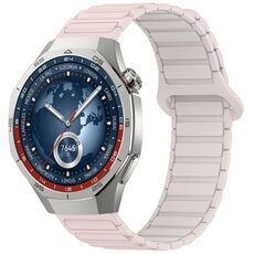 Per Huawei Watch GT 5 Pro 46mm Cinturino in silicone con fibbia magnetica bicolore (Oxford Pink Starlight)
