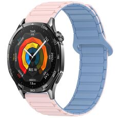 Per Huawei Watch GT 5 46mm Cinturino in silicone con fibbia magnetica bicolore (blu nebbia fangosa)