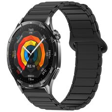 Per Huawei Watch GT 5 46mm Cinturino in silicone con fibbia magnetica bicolore (nero)