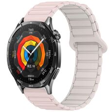 Per Huawei Watch GT 5 46mm Cinturino in silicone con fibbia magnetica bicolore (Oxford Pink Starlight)