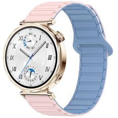 Per Huawei Watch GT 5 41mm Cinturino in silicone con fibbia magnetica bicolore (blu nebbia fangosa)